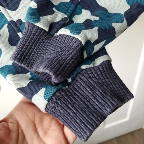 Wesc Men's Bomber Fleece Jacket Blue and Gray Camo Size Small - Picture 5 of 15